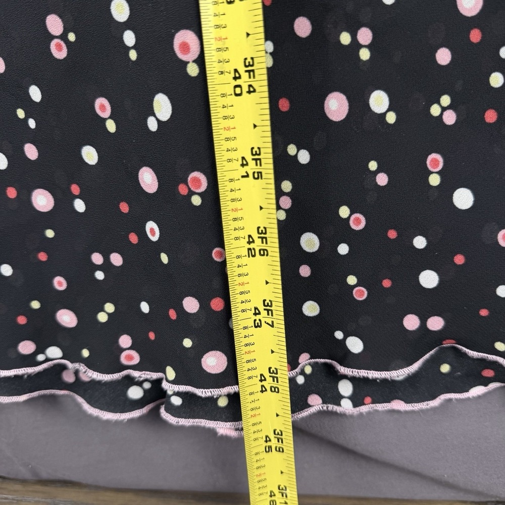 Speechless 11 A-Line Dress Black Polka Dot Ruffle Flutter Sleeve Collared - Picture 8 of 13